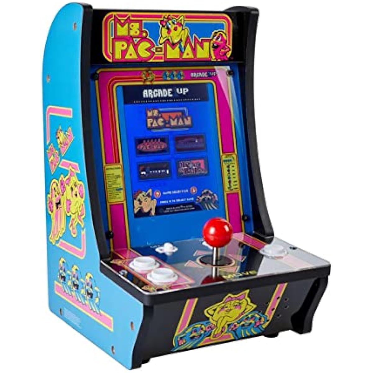 Arcade 1Up 5 Games Micro Player Mini Arcade Machine: Pac-Man Video Game - Fully Playable Electronic Game - Color Display - Speaker - Volume Buttons