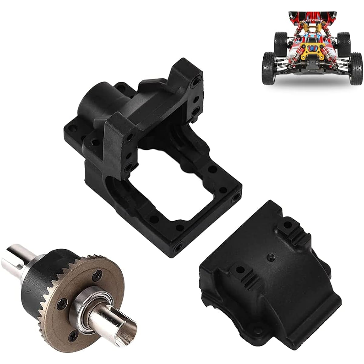 Tefola RC Gearbox Differential Set RC Gearbox RC Differential Gearbox Housing RC Car Differential for Wltoys 104001 1/10 RC Car