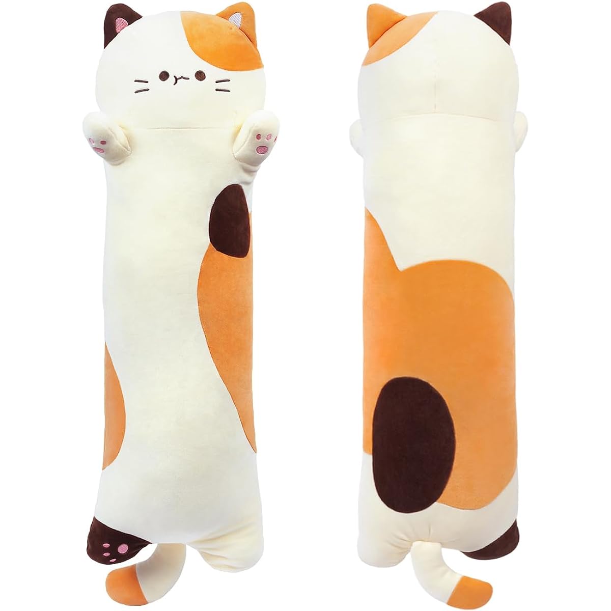 MIAOHAHA Long Cat Plush Pillow Cute Stuffed Animal Cat Toy Doll Plush Cat Pillow for Sleeping Gift for Kids and Girls(Beige, 90cm/35.4inch)