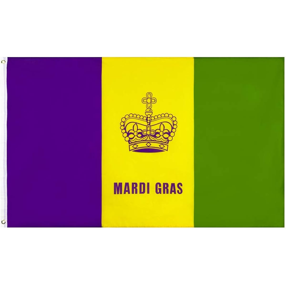 BBTDIN Mardi Gras Plain Flag Crown Mardi Gras House Garden Outdoor Flag JHMG05 (Green Yellow Purple)