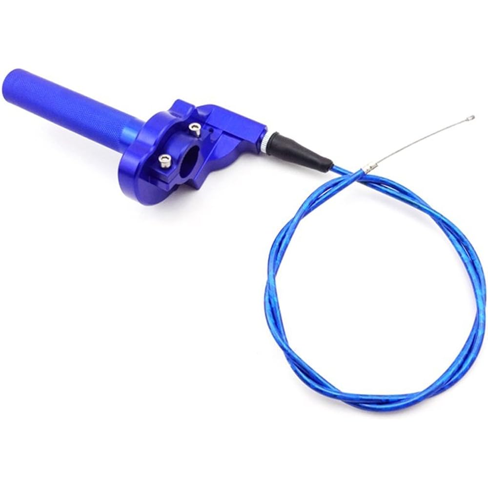 TC-MOTOR Blue Alloy Twist Throttle Cable Handle Assembly for XR50 CRF50 KLX110 TTR SSR YCF Pro Thumpstar Motocross Pit Dirt Trail Bike
