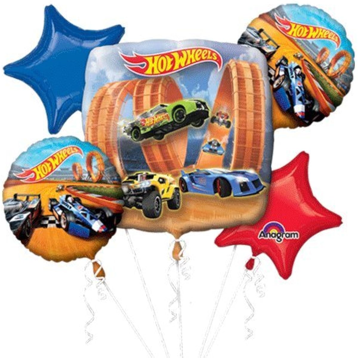 Blue Number 9 Birthday Hot Wheels Racing Cars Party Decorations Balloon Bouquet by Ballooney's