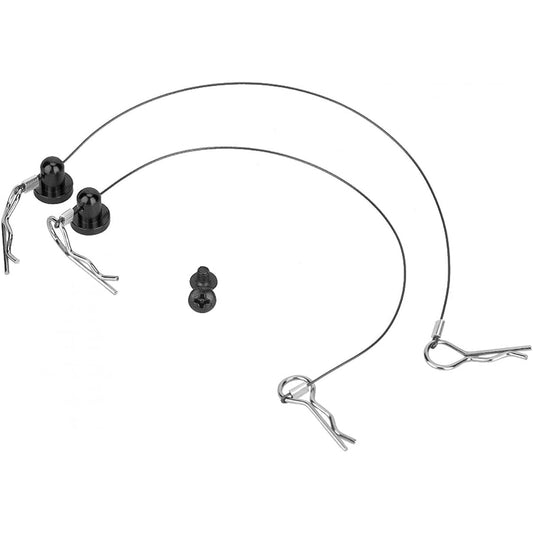 Body Shell Clips Anti-Lost Body Shell Wire Clip Pins with Screw Retainer for Traxxas 1/10 RC Car (Black)