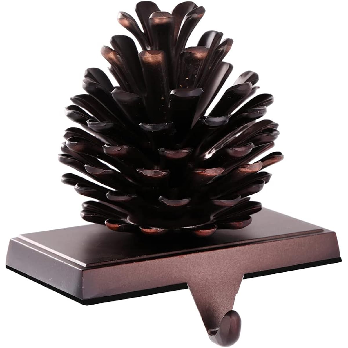 Pine Cone Stocking Hanger Mantel Fireplace Christmas Stocking Holder for Christmas Decorations Christmas Tree Hooks (Pine Cone)