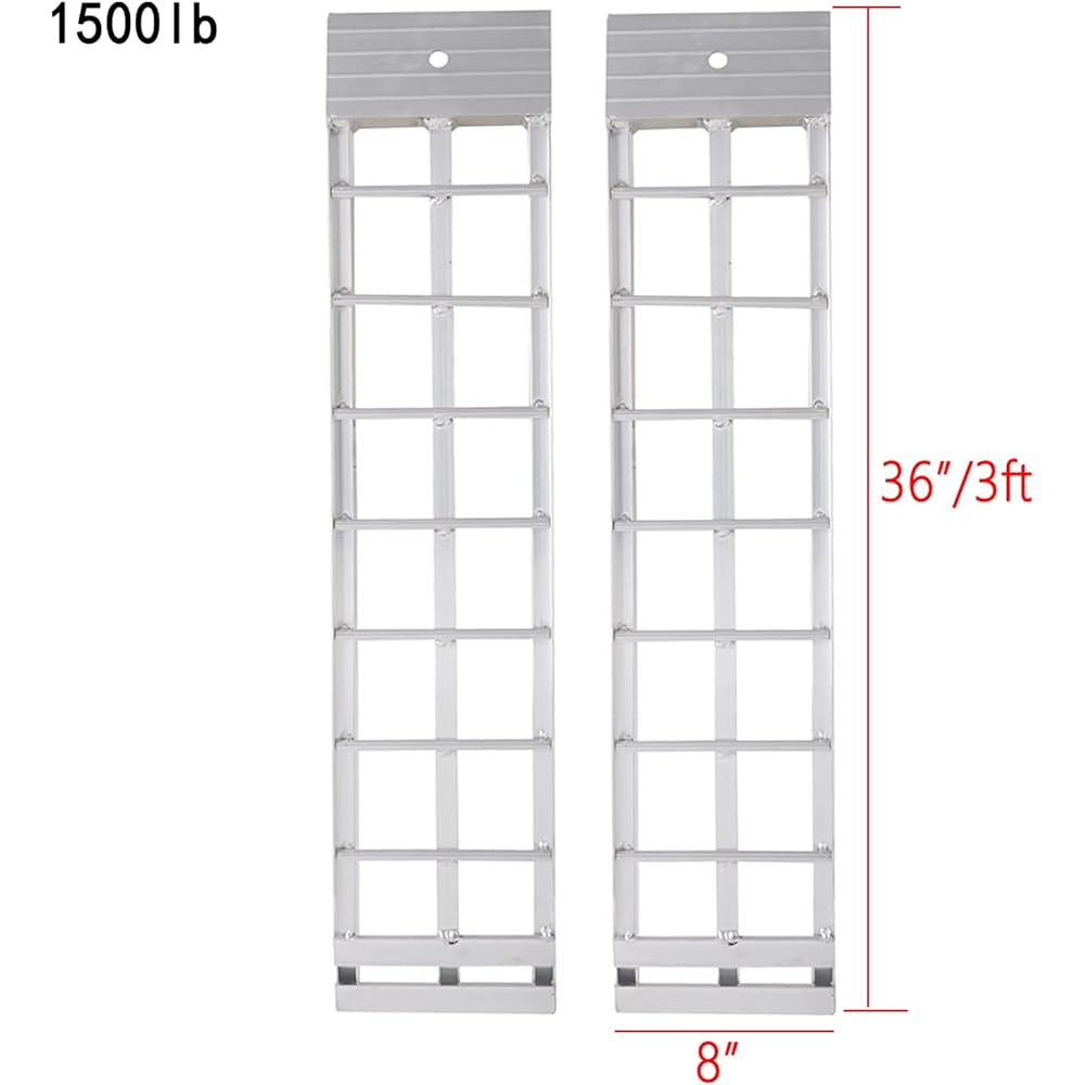 Aluminum Dual Offroad ATV UTV Loading Ramp Motorcycle Truck Ramp 36" x 8" Width 1500 lbs