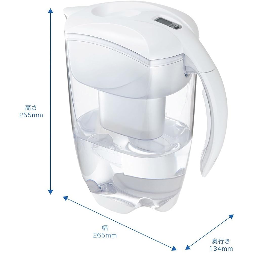 Brita Water Purifier Pot 2.2L Elemaris Britameter XL Pot Type Water Purifier with 1 Cartridge [Japanese Specifications/Japanese Genuine Product]