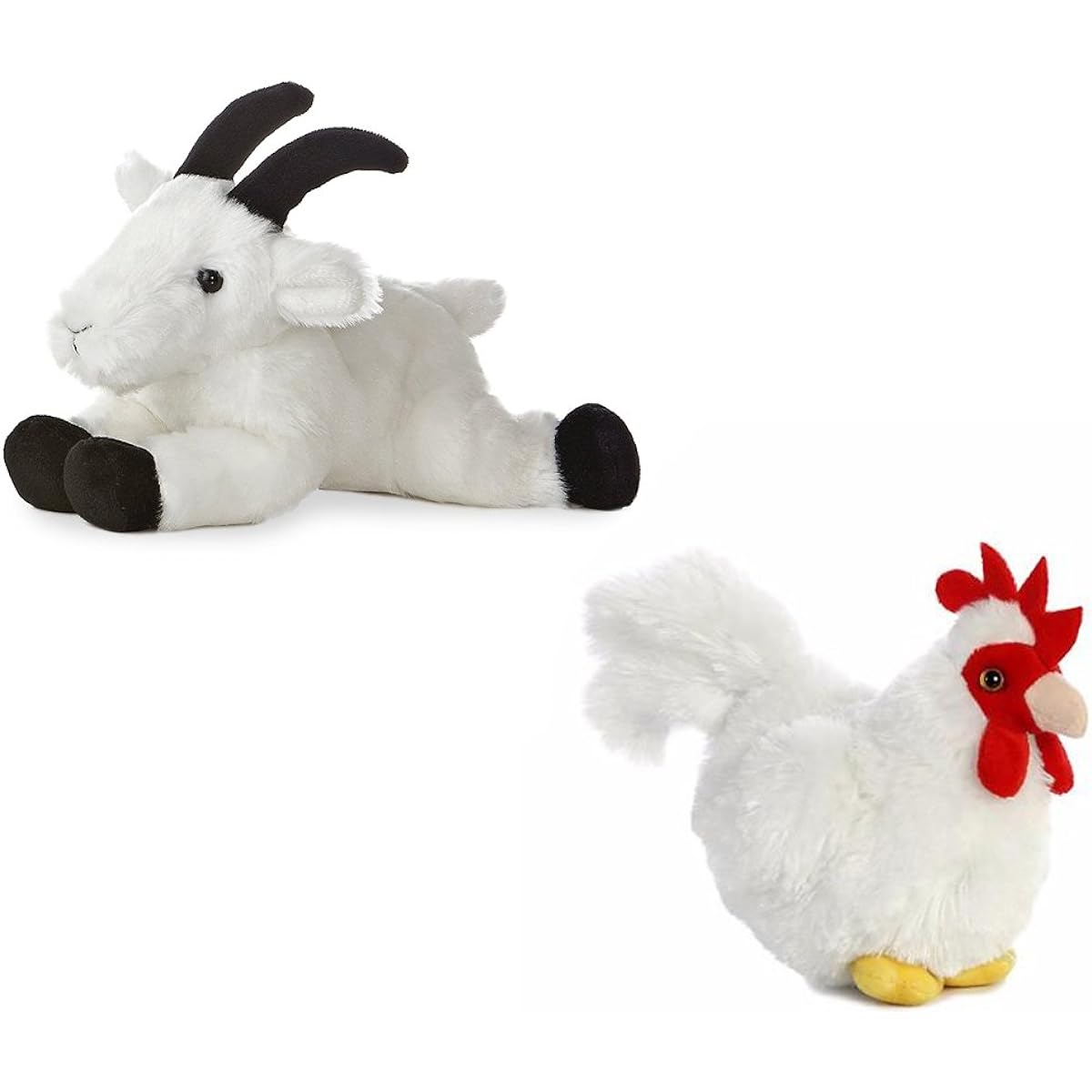 Aurora Rocky Mountain Goat & Chicken Mini Flopsie 8" Bundle