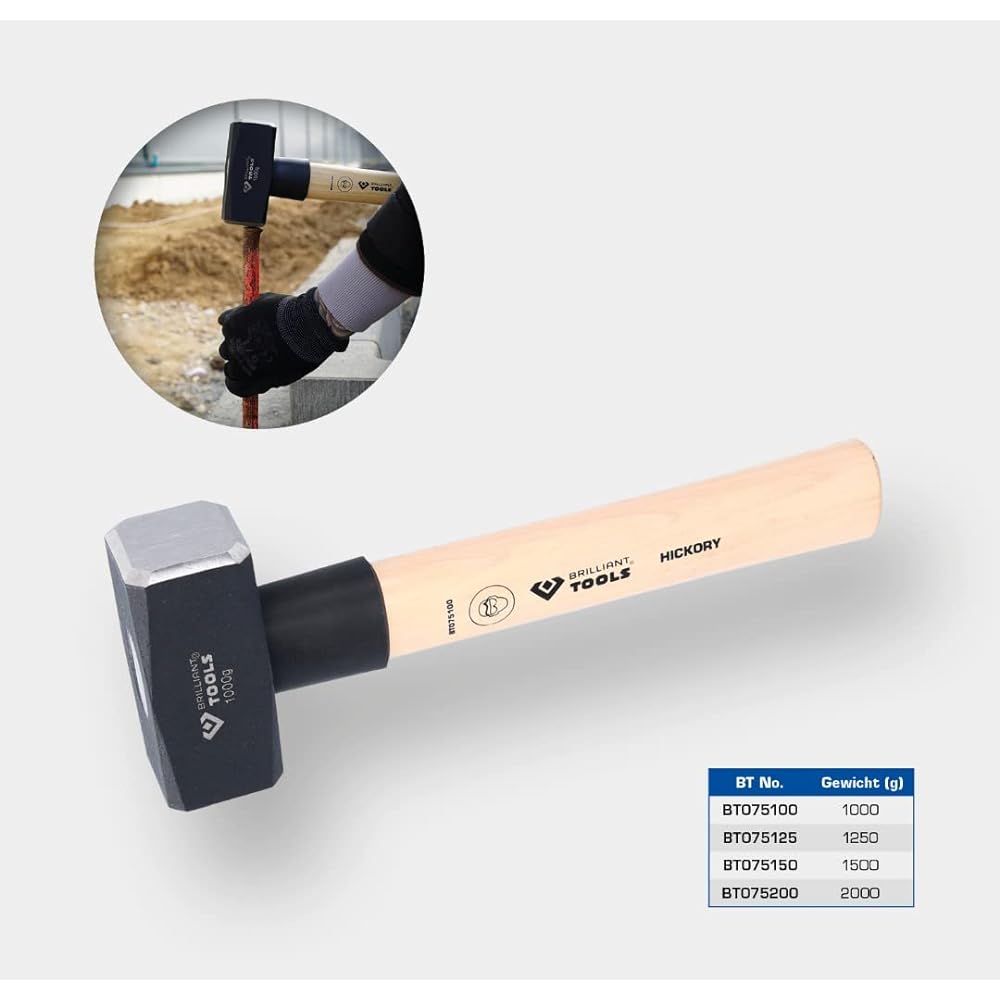 KS Tools Hickory Pattern Club Hammer 1000g BT075100