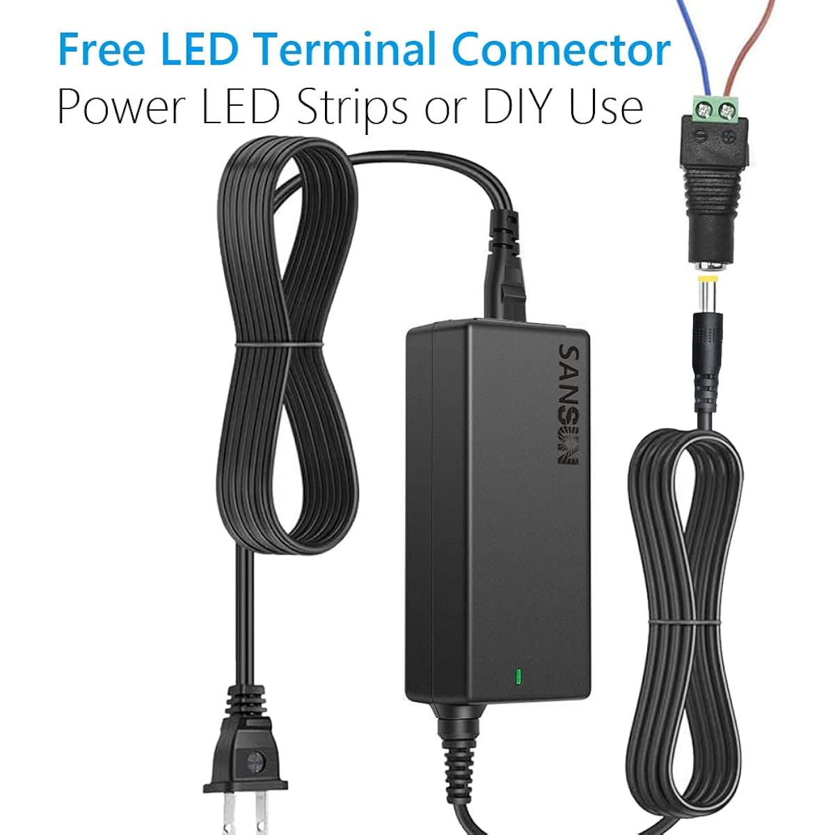 12V 5A Power Supply 60W Power Adapter 120V AC to 12V DC Transformer for LED Strip Light (Pack of 3)