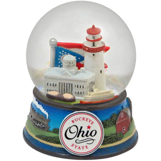 Topline Ohio Buckeye State Snow Globe 65mm with Snow