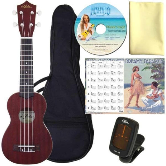ARIA AU1 genuine tuner, cross code chart, clear file, 6-piece set, soprano ukulele with a calm atmosphere, KK34