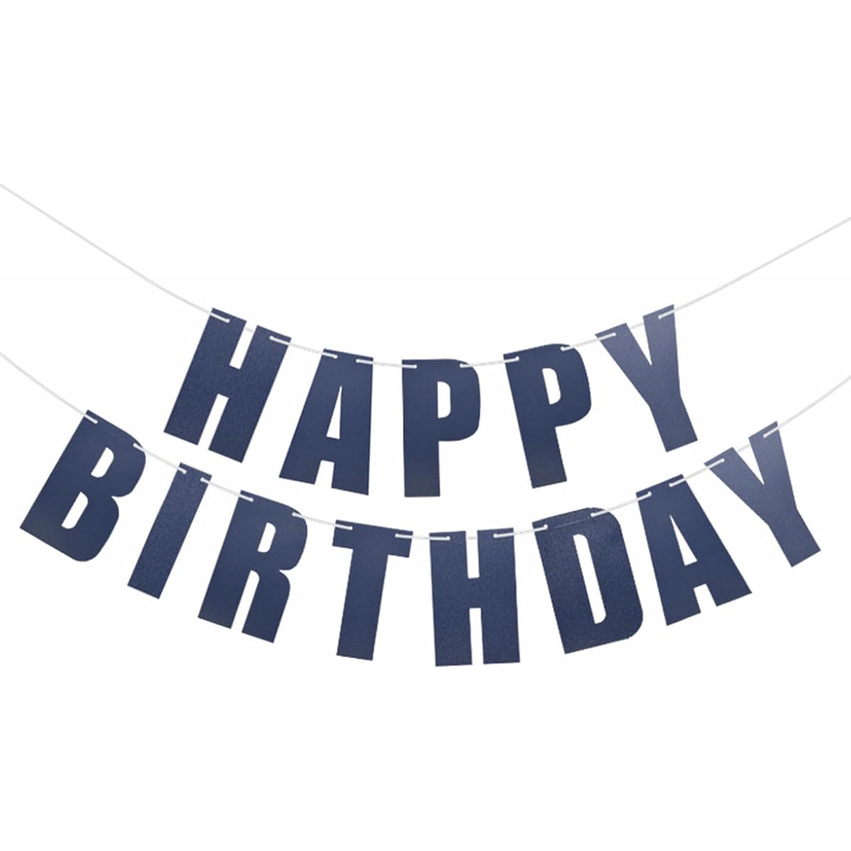 MEETINGU Happy Birthday Banner, Dark Blue Happy Birthday Bunting Banner Theme Party Decorations Supplies for Adults Kids Baby Shower Birthday Party Hanging Decorations