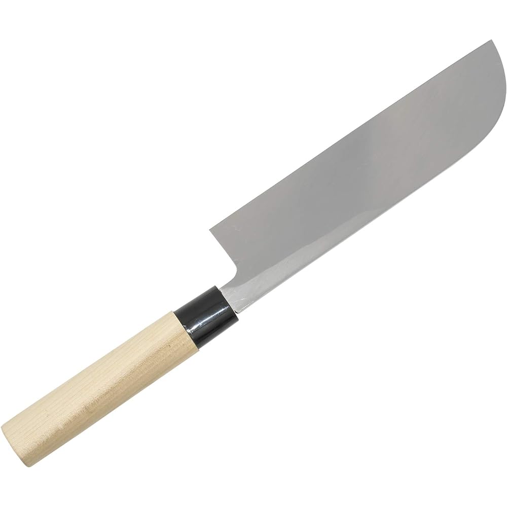 Sakai Kikumori Nakiri knife, silver, blade length: approx. 18cm, separately hammered, sickle-shaped thin blade, PC pattern C-418