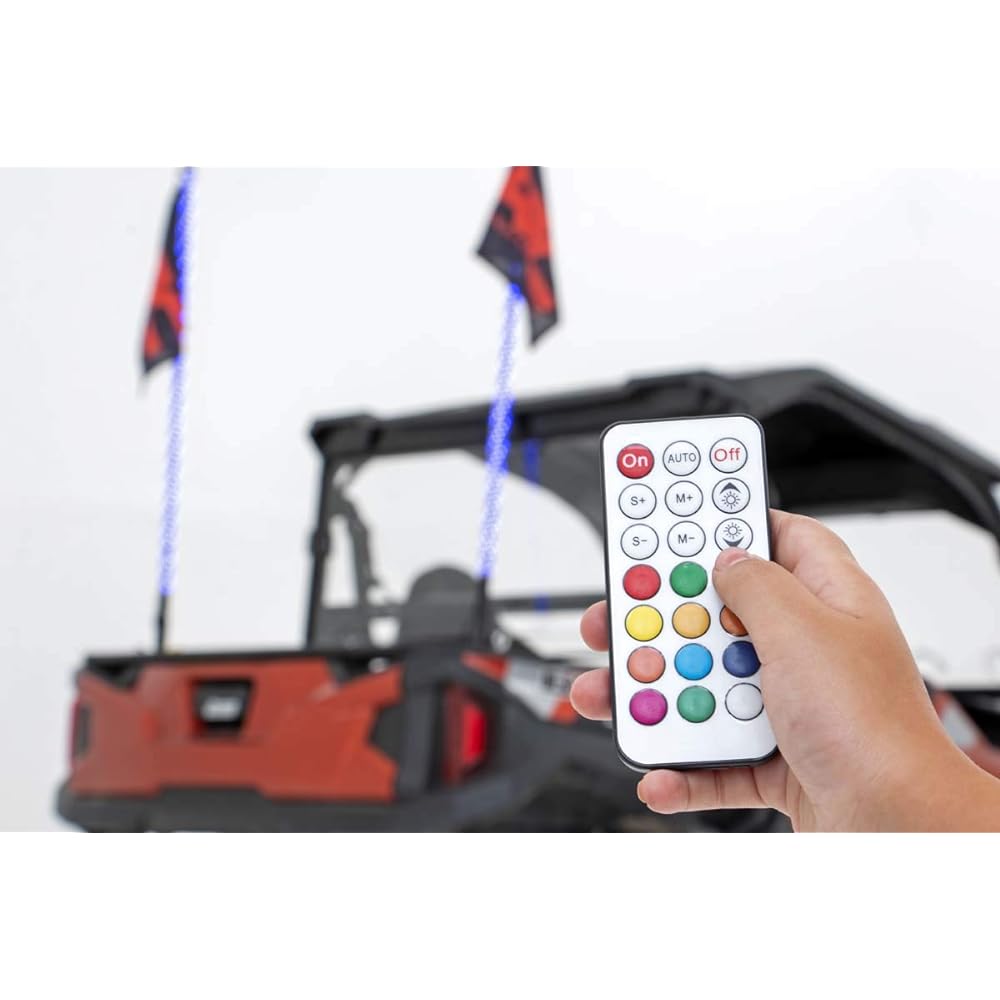 Rough Country 4' Multifunctional UTV LED Whip Light Kit with Remote Control - 93004