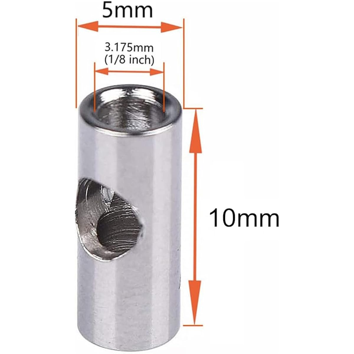 KingVal Replacement Metal RC Motor Shaft Pinion Gear Reducer Sleeve Adapter Coupler Compatible with 5mm to 3.175mm (1/8") Bore 550 540 3650 Series RC Motors