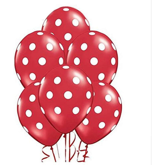 AnnoDeel 50pcs 12inch Latex Balloons Red Polka Dot Balloons Birthday Balloons Wedding Balloons for Decoration