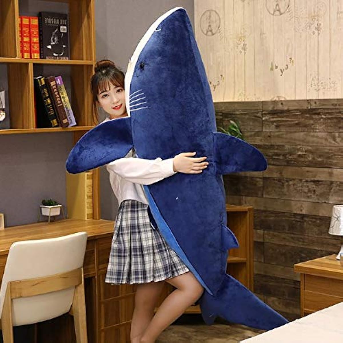 Whale Plush Toy Marine Animal Whale Body Pillow Cushion Unique Fluffy Birthday Christmas Kids Gift (Blue, 160cm)