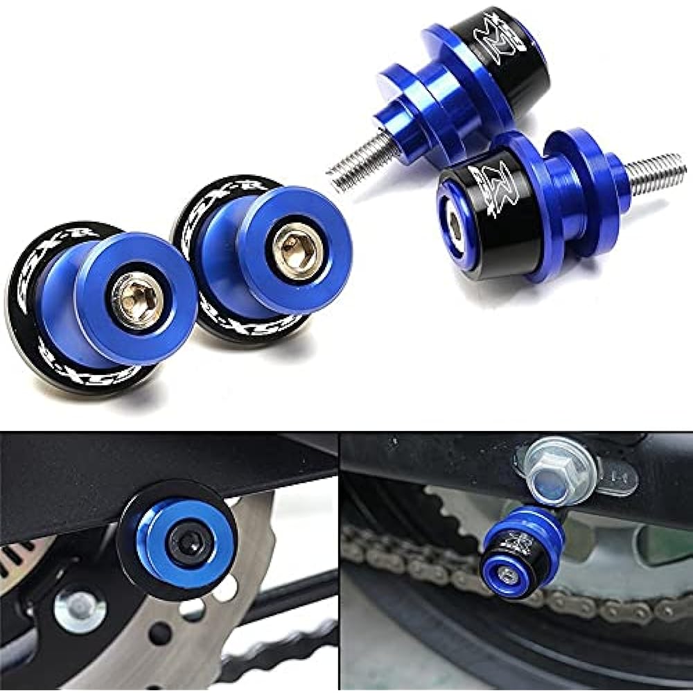 Motorcycle Swing Arm Spool Slider for Suzuki GSX-R600 750 1000 GSXR 600 750 1000 1998-2021 Motorcycle Accessories M8 Swing Arm Spool Slider Stand Screw (Color : A BLUE)