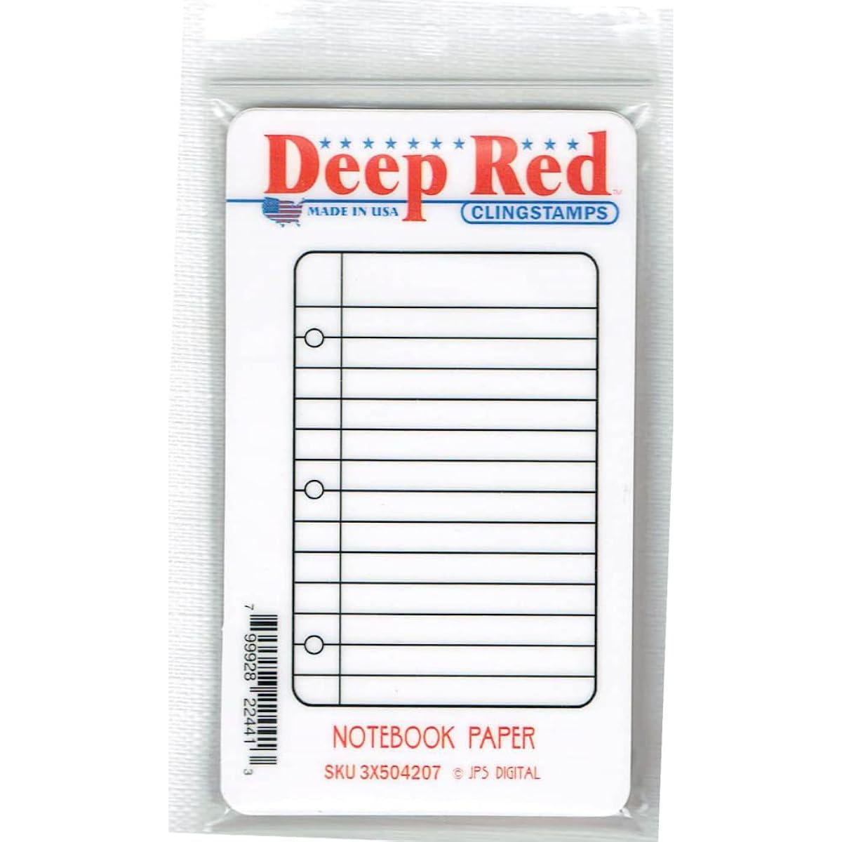 Deep Red Cling Stamp Notebook Paper