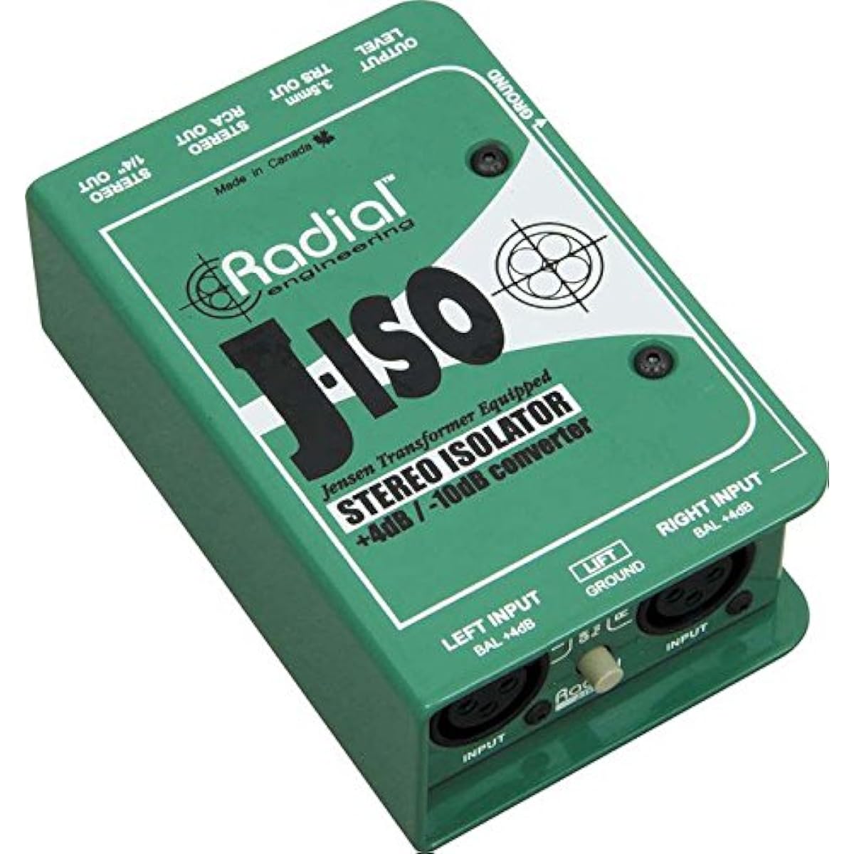 Radial Balanced +4dB to Unbalanced -10dB Line Level Signal Converter J-ISO [Domestic regular import product]