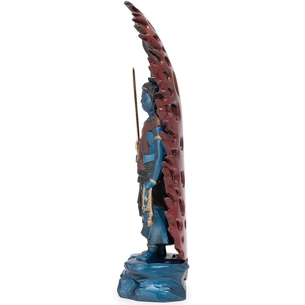 Buddhist Altar Shop Takita Shoten Buddha Statue Fudo Myoo Alloy Blue Painted (Height 15.5cm x Width 6cm) [Made by Hideun Makita] ◆ Ward off evil, good luck, protection, prosperity, blessings [Certificate issued by Takita Shoten included]