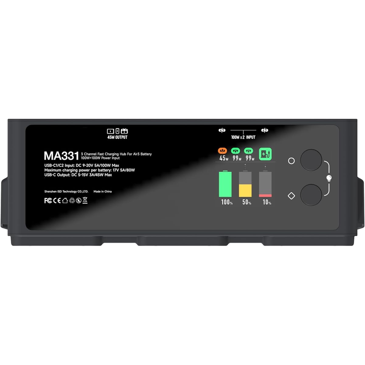 ISDT MA331 RC Charger for DJI Air 3 Series 200W 3 Channel Smart Battery Charger with APP Connection/LCD Display Discharge