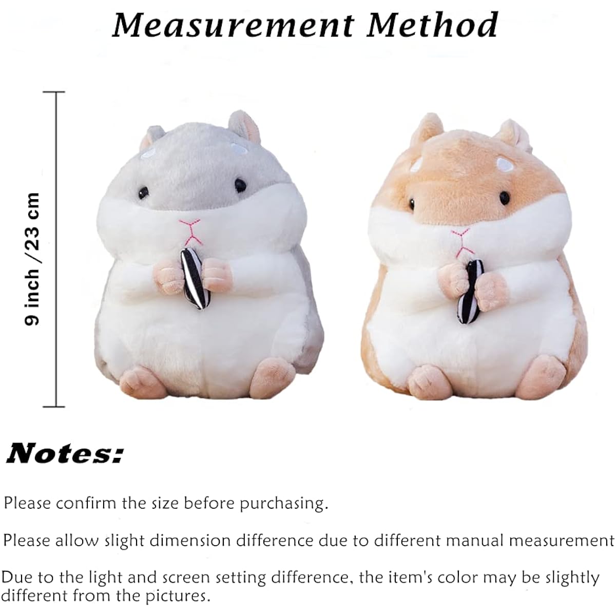 AUCOOMA Hamster Plush Toy for Kids, Cute 9 Inch Brown Hamster Stuffed Animal