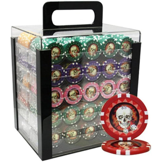 13.5g Skull Poker Chip Set Acrylic Case Custom Build