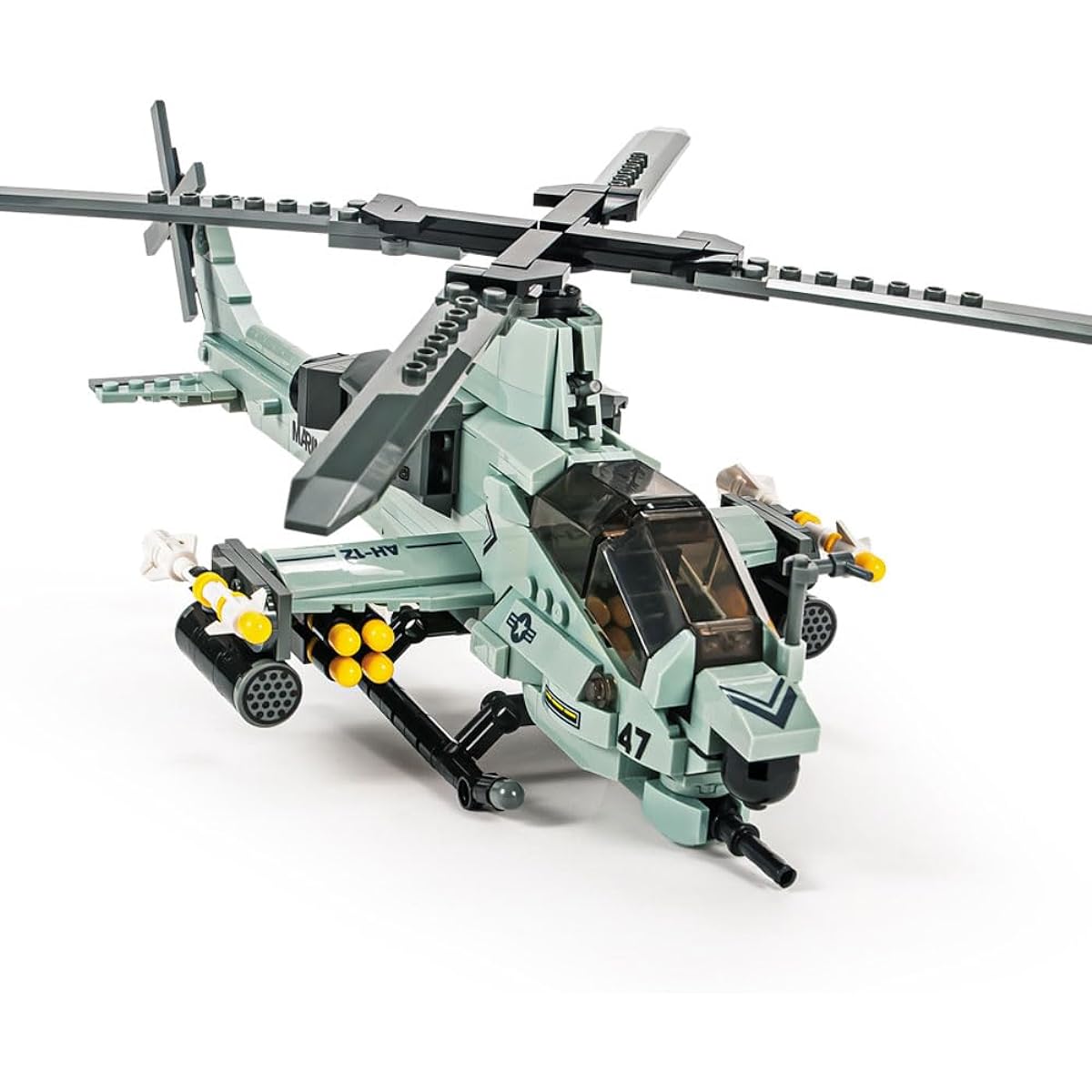 SEMKY Military Series AH-1Z Helicopter Bird Air Force Building Blocks Set (597 Pieces) – Building and Military Toy Gift for Kids and Adults