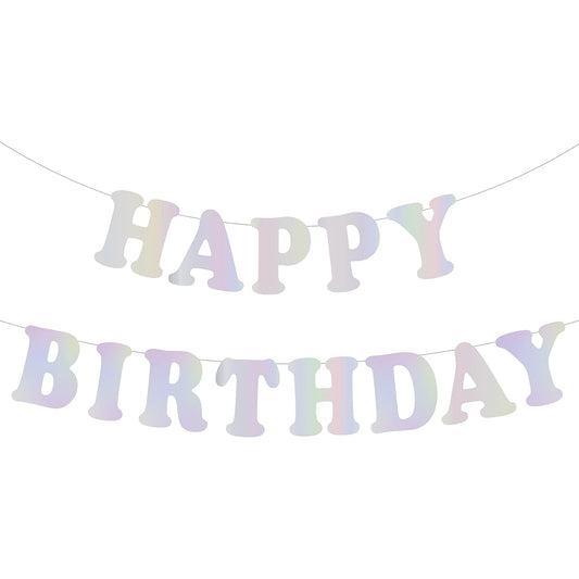 13pcs Laser Happy Birthday Banner Birthday Party Supplies Garland Decorations Boy/Girl Birthday Signs Nursery Hanging Decor