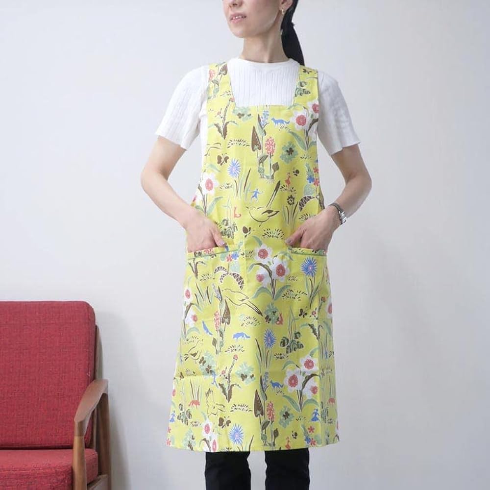 [isso ecco] Isso Ecco Apron Back Cloth Garden Free Size Made in Japan Yellow Cover