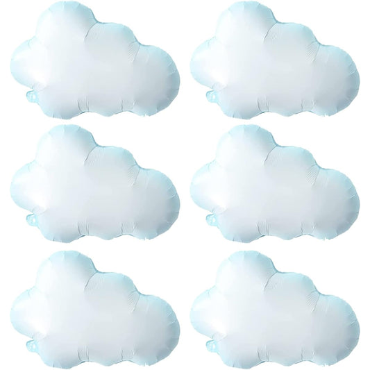 6pcs White Cloud Foil Balloons Birthday Baby Shower Theme Party Decoration Supplies