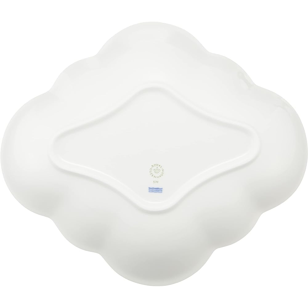 [Regular Imported Product] Royal Copenhagen White Palmette Flower Bowl 26cm Wedding Gift Present 1016963