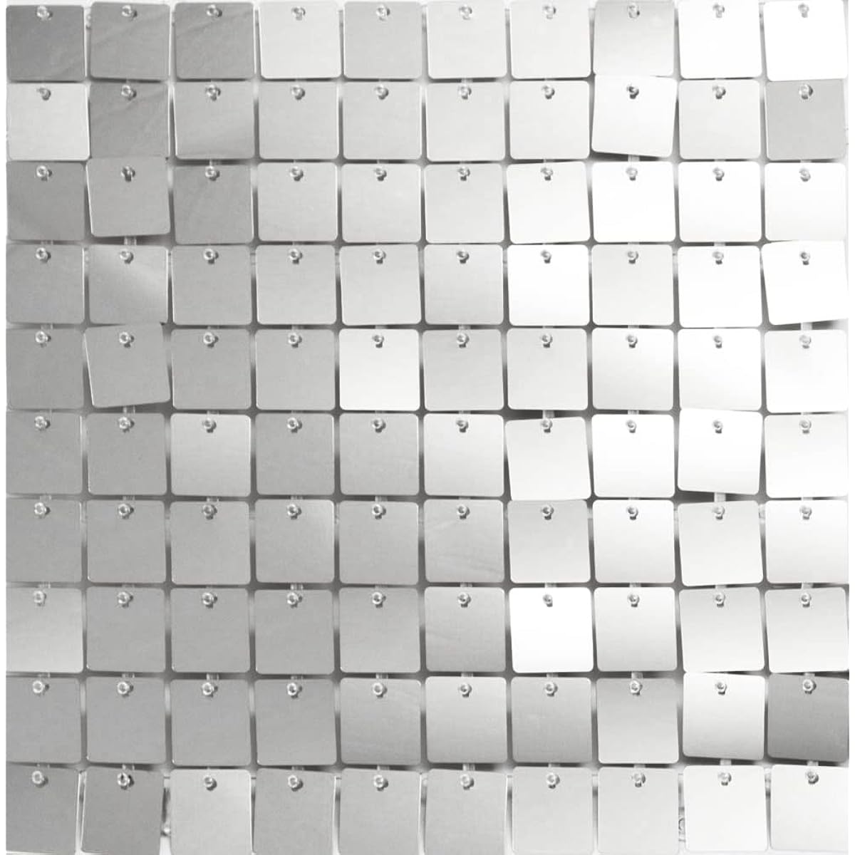 Kate 24 Pieces Pre-assembled Silver Shiny Sequin Wall Backdrop Panels Sparkly Photo Props for Birthday Wedding Party Decorations 11.8 x 11.8 inches (30 x 30 cm)