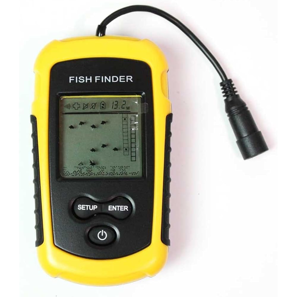 Lightweight and compact fish finder, ultrasonic type, solar measurement, portable, portable fish finder, with backlight, allows for fish detection and water depth measurement in a wide range of areas such as the sea, rivers, lakes, etc., Japanese instruc