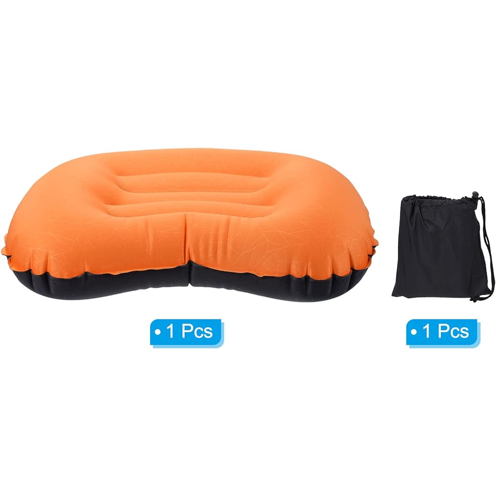 PATIKIL Inflatable Pillow Large 43 x 32 cm Ultralight Camping Travel Pillow Desk Rest Cushion with Storage Pouch for Hiking Backpacking Orange
