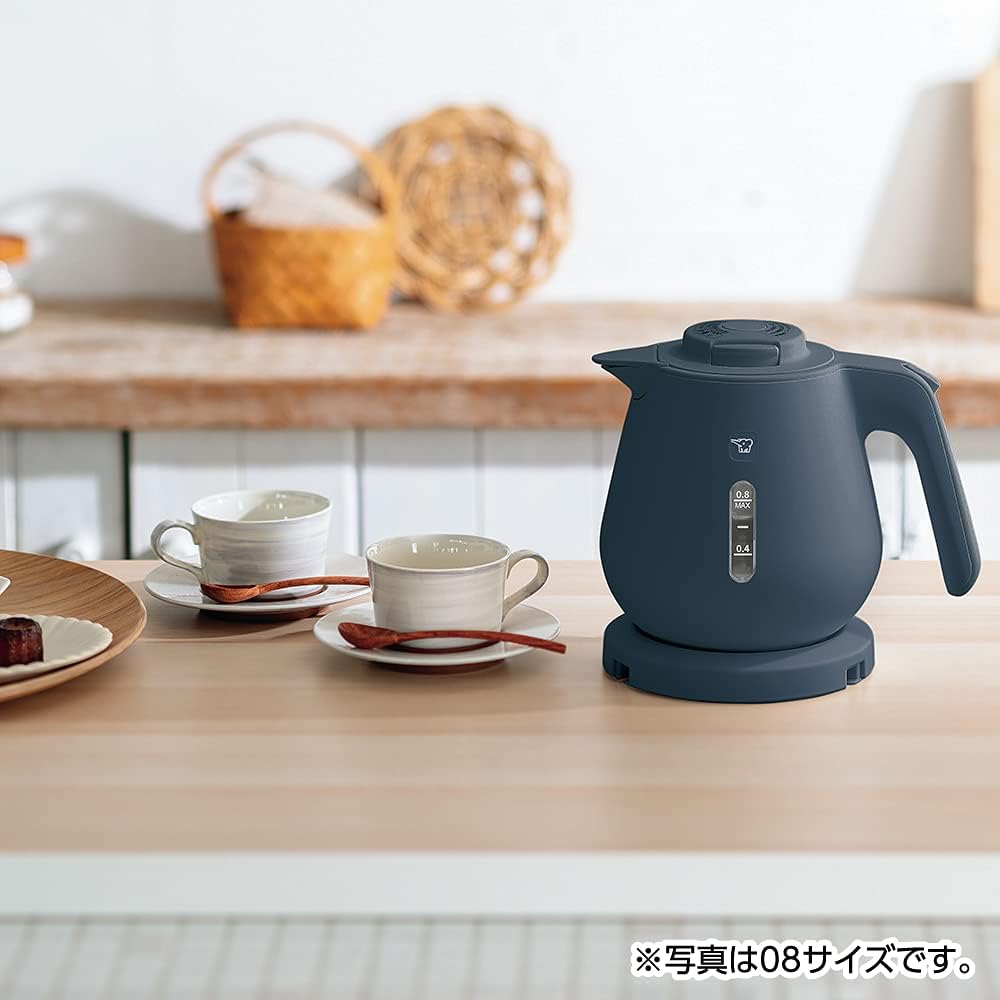 ZOJIRUSHI [Old model/Limited stock] Zojirushi electric kettle 1.0L Compact One cup takes about 60 seconds Safe design Clean Dust block High power 1300W Dark navy CK-DA10-AD