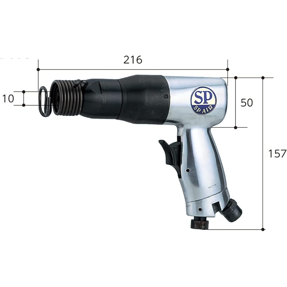 SP Air (SP) Air Hammer Set (4 types of chisels + PB case) Chisel diameter Φ10mm SP-1410-K