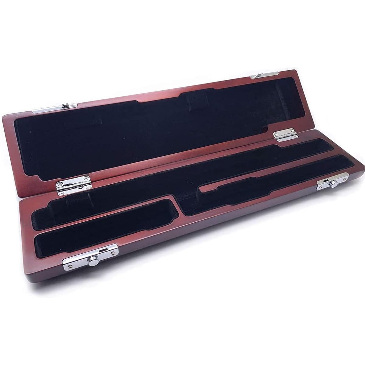 Jiayouy C Foot Flute Case Cover Bag Carry Handle with Shoulder Strap Solid Wood Flute Case Box for 16 Hole Flute