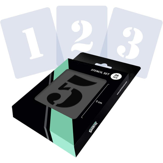 Number Stencil Set - 2 Sizes - Numbers Symbols - Reusable Kid Friendly Stencils - Painting Crafts Cake Windows Wall Furniture Stencils 4.6 x 5.5 inch set_numbers_2