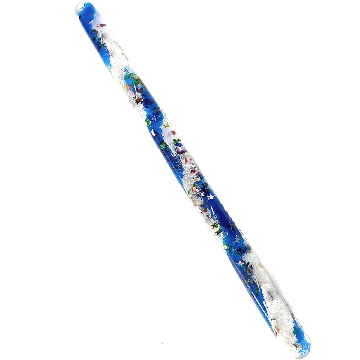 Star Magic Spiral Glitter Wand Hand Fidget Wonder Tube (Blue/White, 12")