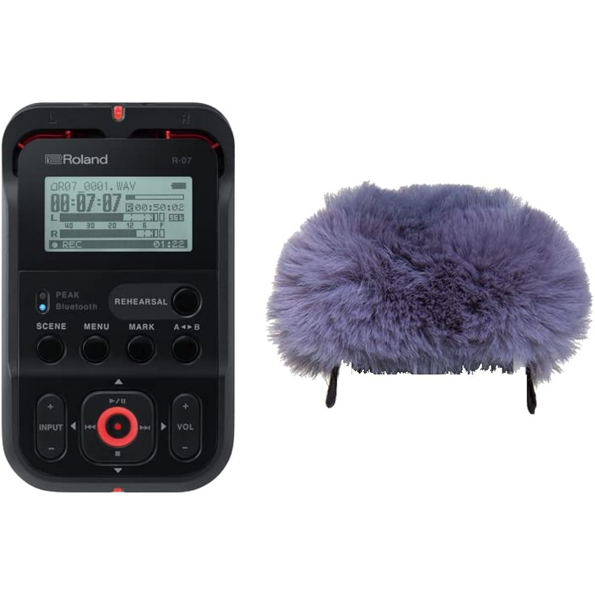 [Windscreen/R-07WS Set] Roland High Resolution Audio Recorder R-07(BK) Black