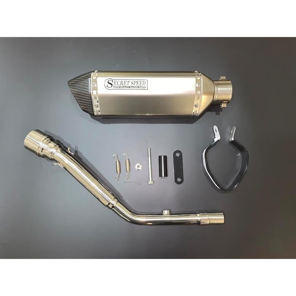 SECRET SPEED Kawasaki D Tracker 125 (KLX125) Bike Muffler Dry Carbon Motard Irregular Slip-on SUS Stainless Steel Muffler D-TRACKER ss-201-r03