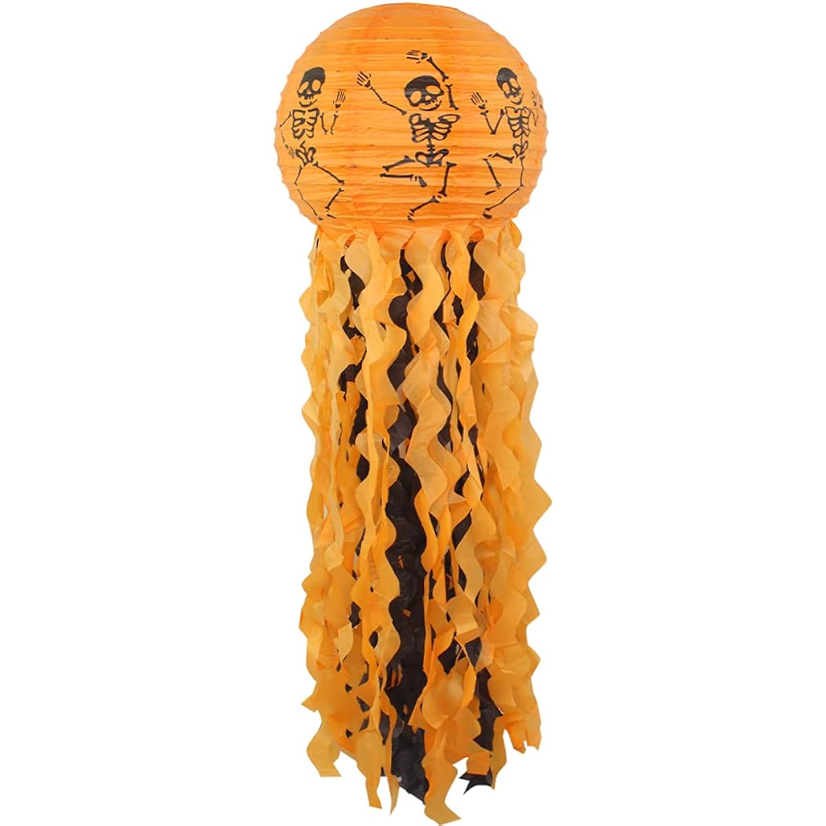 Just Artifacts 12" Halloween Party Decoration Hanging Paper Lanterns with Tassels (5 Dancing Bones)
