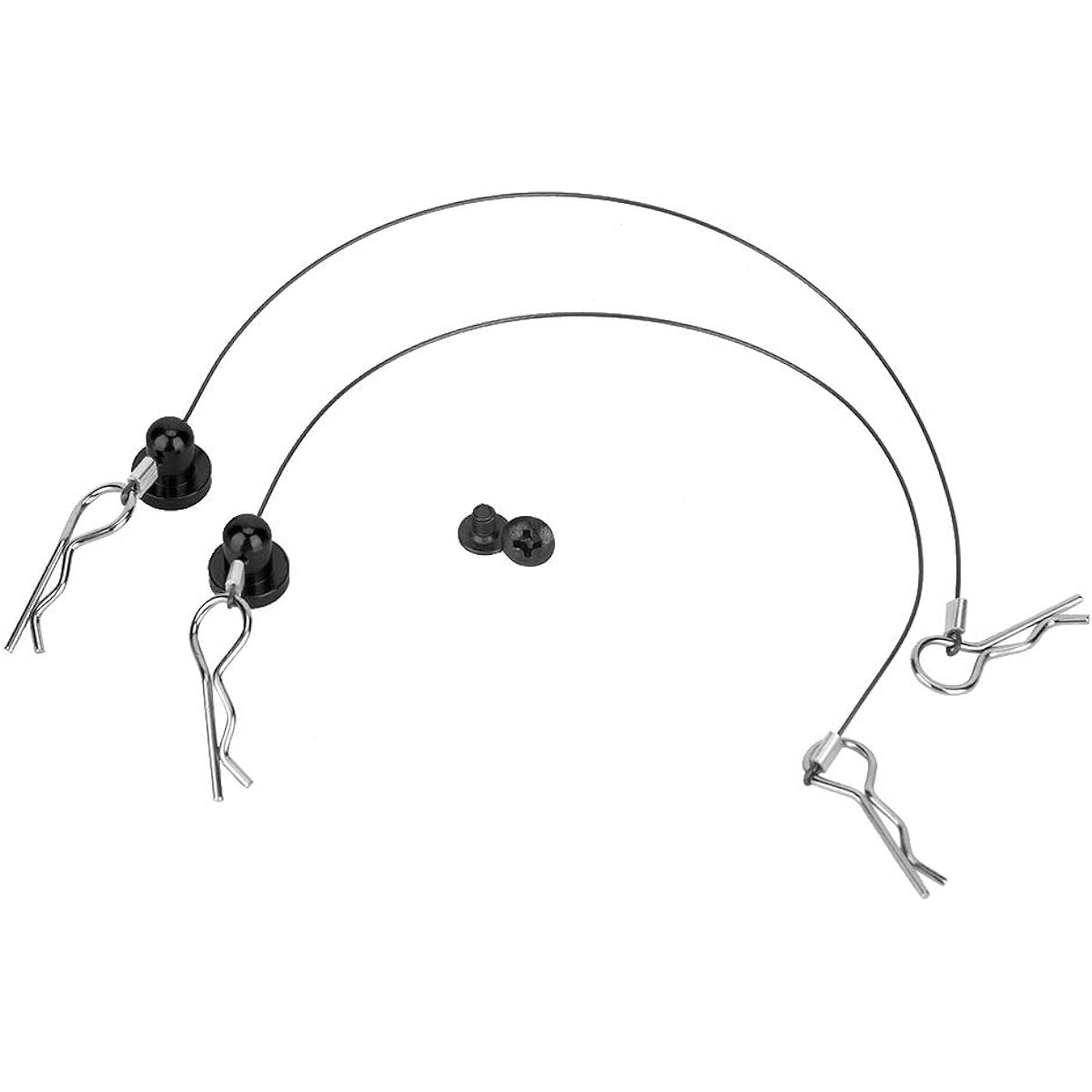 Body Shell Clips Anti-Lost Body Shell Wire Clip Pins with Screw Retainer for Traxxas 1/10 RC Car (Black)