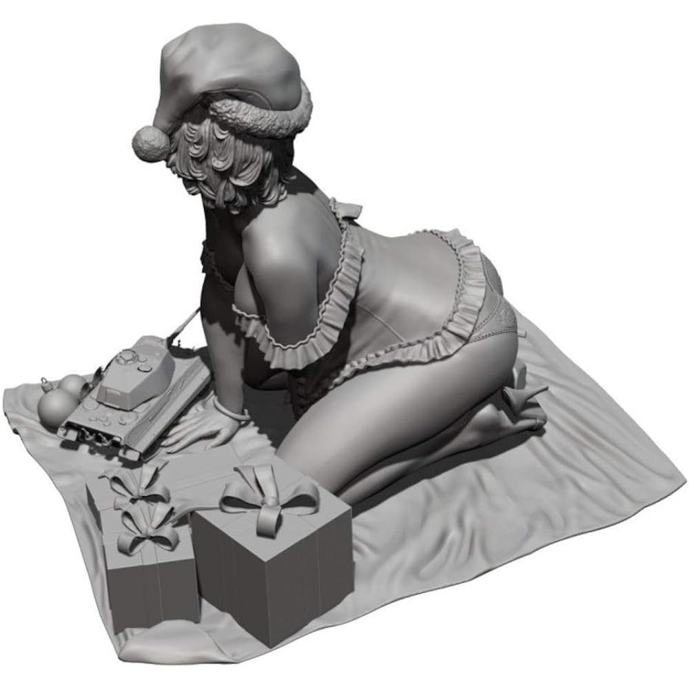 Royal Model 1/24 Pin-up girl in Santa costume decorating the Holy Night (75mm) Resin kit RM846