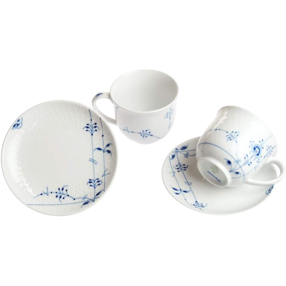 Royal Copenhagen Blue Palmette Cup Saucer Pair 160cc 2-500-030 [Parallel Import]