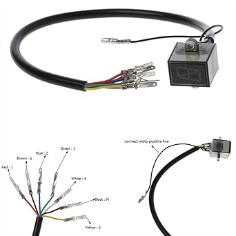 Speed Display Meter Universal 6 Speed Display Motor Gear Indicator Digital Waterproof Display Offroad Motocross Light Neutral Spare Parts