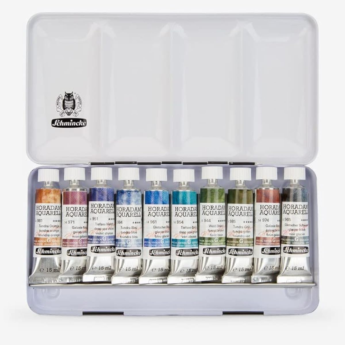 Schmincke: HORADAM watercolor paints: Super granular set: 15ml x 10 pieces