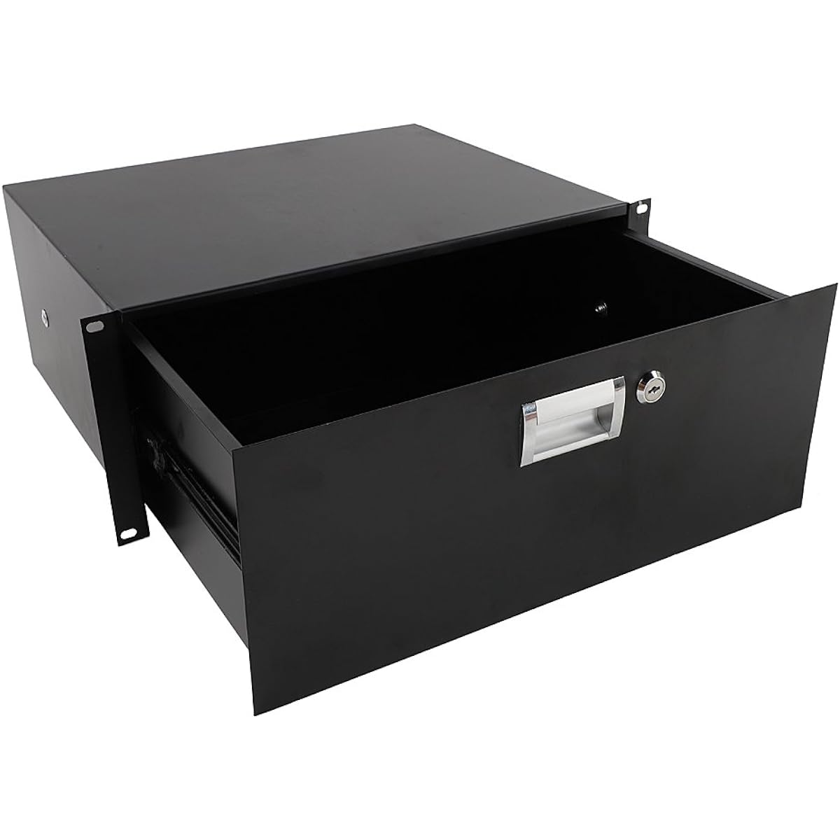 Ktaxon 4u Rack Drawer DJ Lock Drawer with Key, Durable Material, Safety Design, Wide Range of Applications (Black)